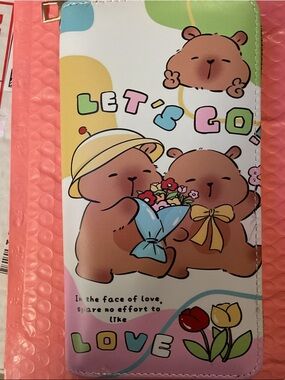 Cute Bear Graphic Women's Wallet - Pink Multicolor